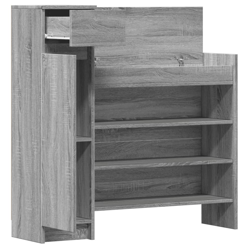 Schuhschrank Grau Sonoma 100,5x28x100 cm Holzwerkstoff