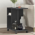 Beistelltisch mit Rollen Schwarz 50x30x55 cm Holzwerkstoff