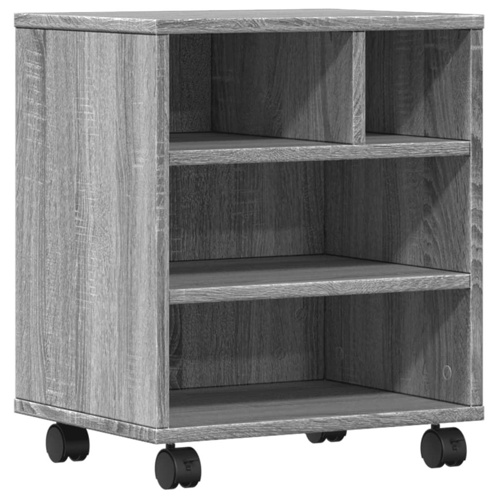 Druckerständer mit Rollen Grau Sonoma 41x32x48 cm