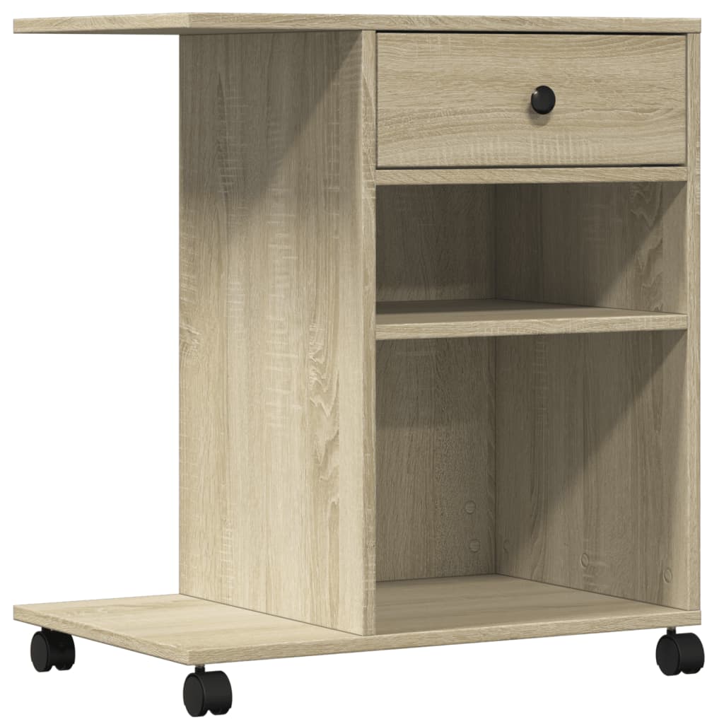Druckerständer mit Rollen Sonoma-Eiche 60x40x68,5 cm