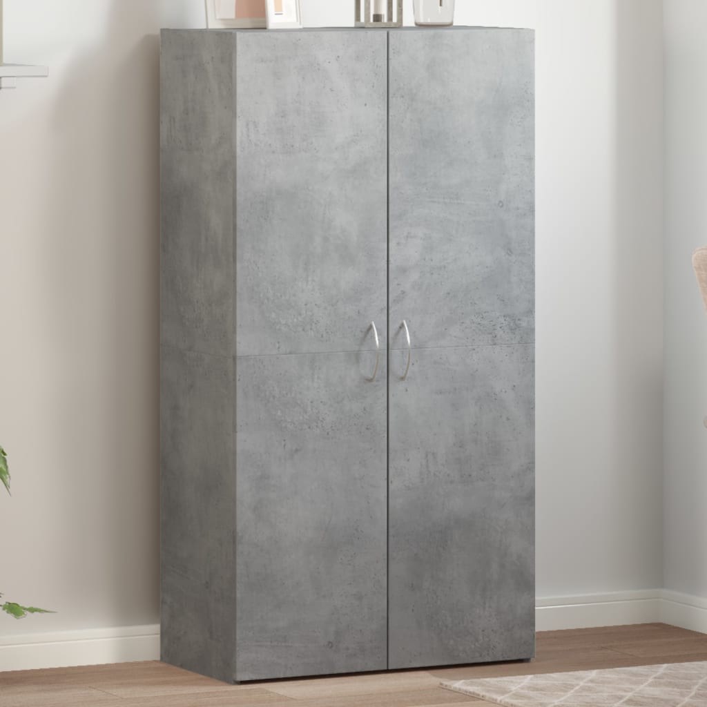 Aktenschrank Betongrau 60x32x115 cm Holzwerkstoff