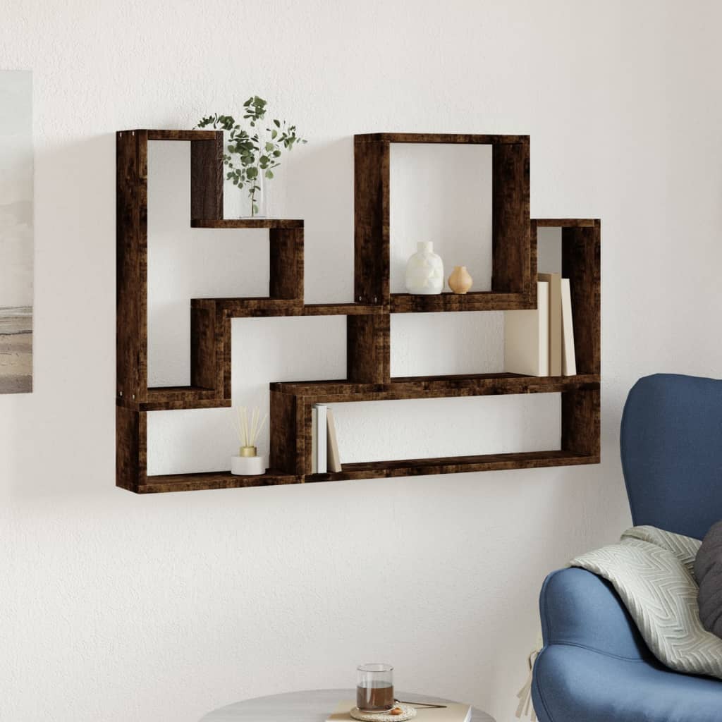 Wandregal Räuchereiche 96x12x64 cm Holzwerkstoff