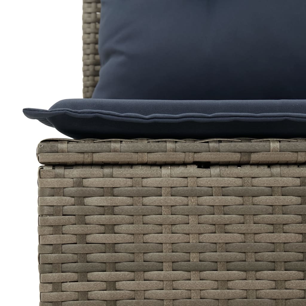 12-teiliges Gartensofa-Set mit Kissen, grau, Polyrattan