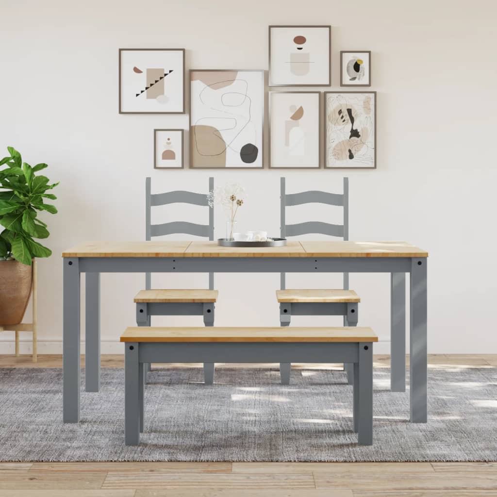 Esstisch PANAMA Grau 160x80x75 cm Massivholz Kiefer