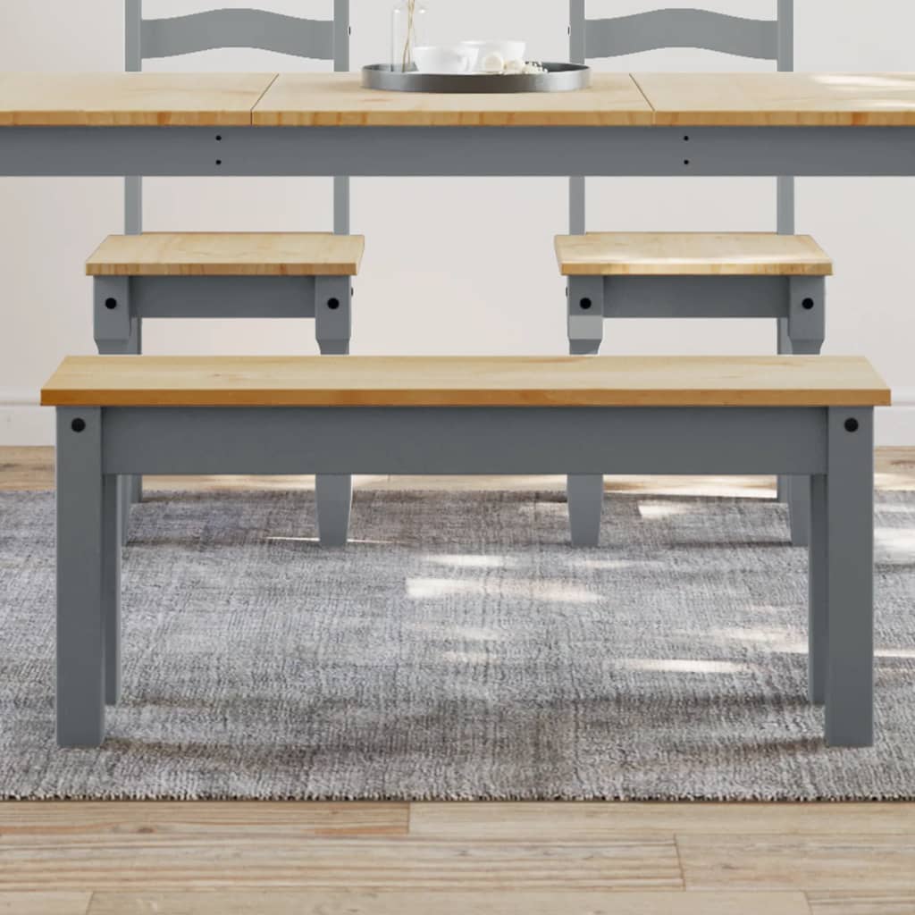 Essbank PANAMA Grau 105x30x45 cm Massivholz Kiefer