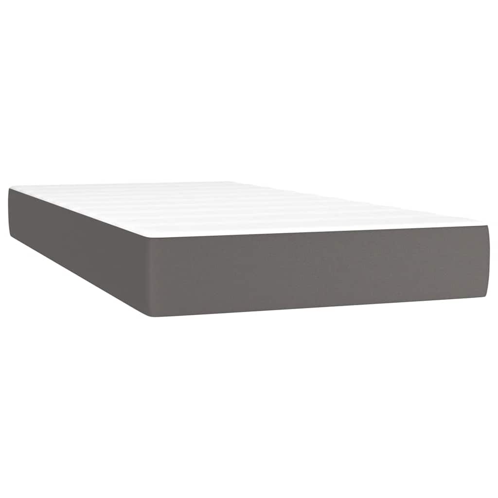 Taschenfederkernmatratze Mittel Grau 120x190x20 cm Kunstleder