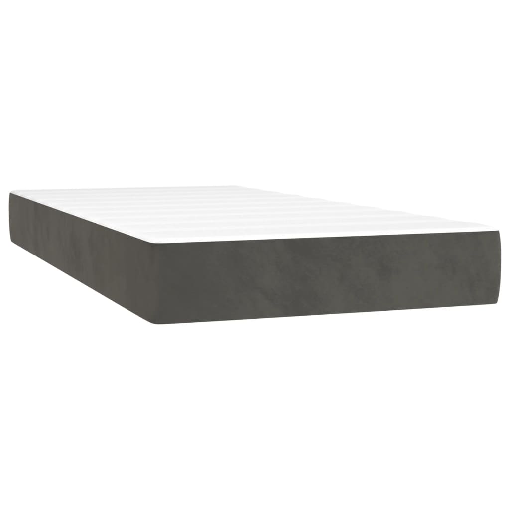 Taschenfederkernmatratze Mittel Dunkelgrau 120x190x20 cm Samt