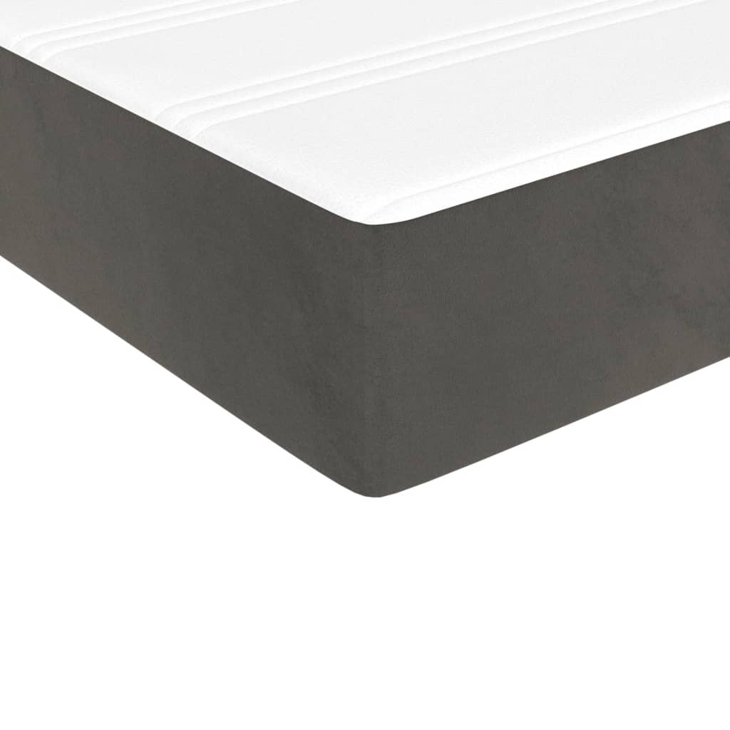 Taschenfederkernmatratze Mittel Dunkelgrau 120x190x20 cm Samt