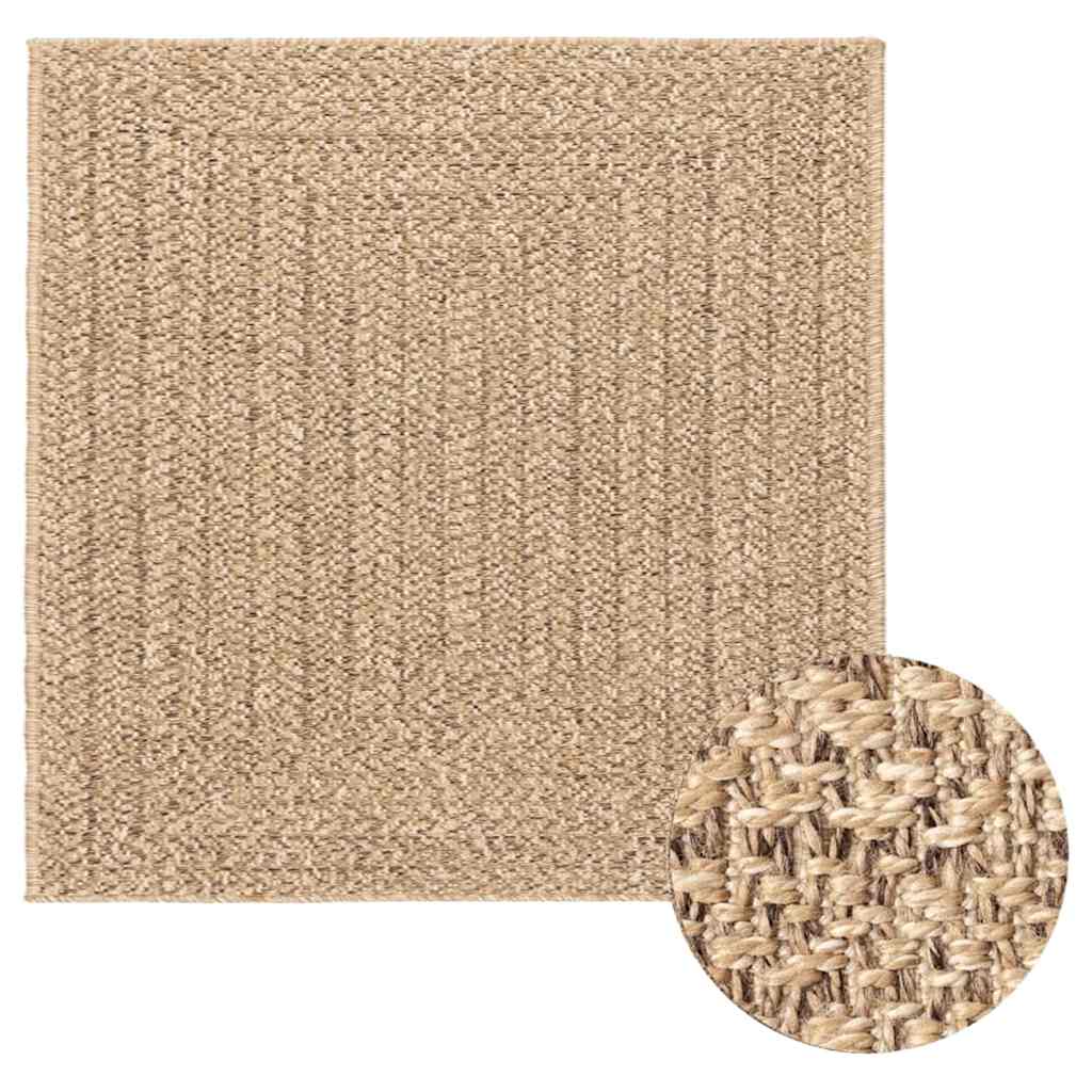 Teppich ZIZUR 120x120 cm Jute-Optik Indoor und Outdoor