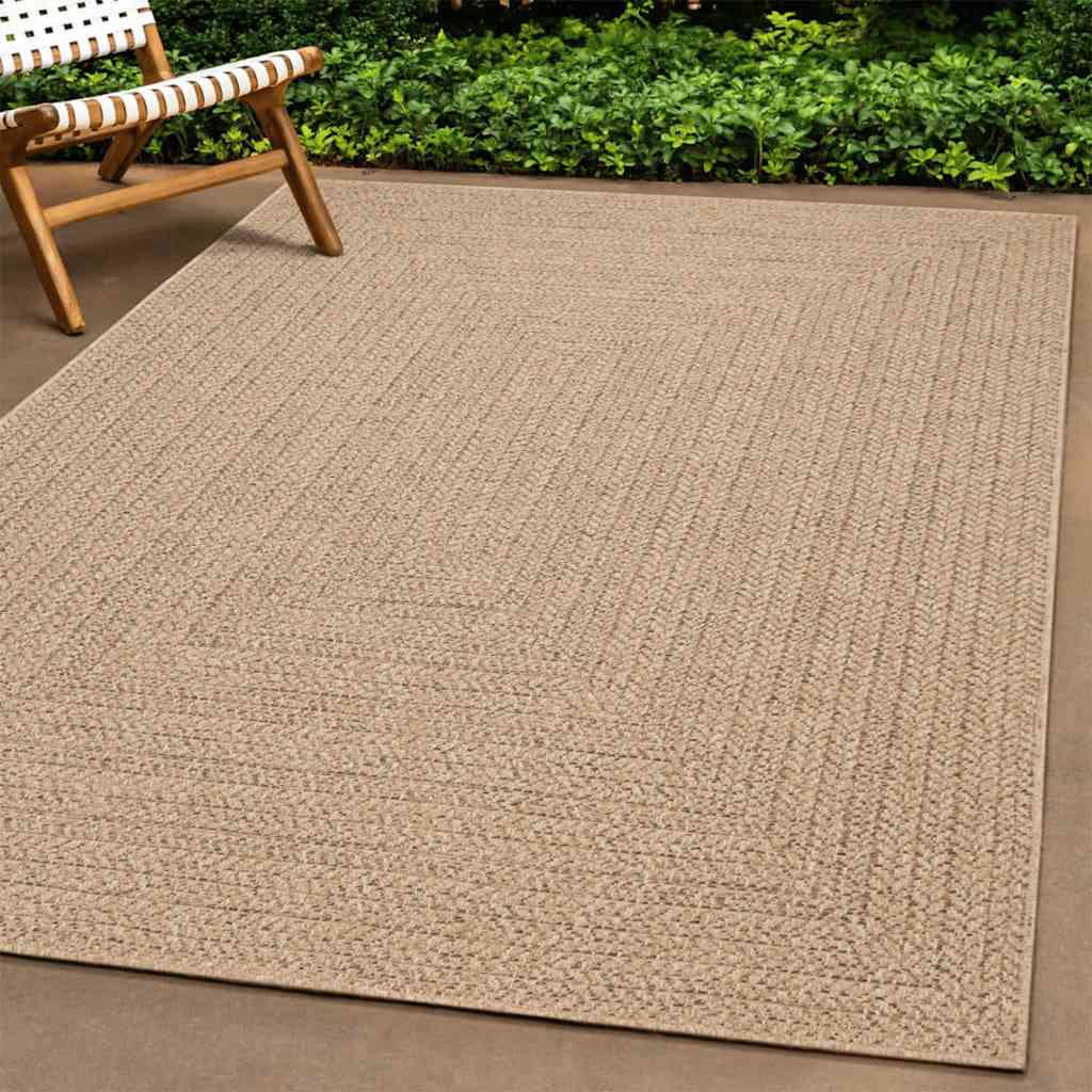 Teppich ZIZUR 240x240 cm Jute-Optik Indoor und Outdoor