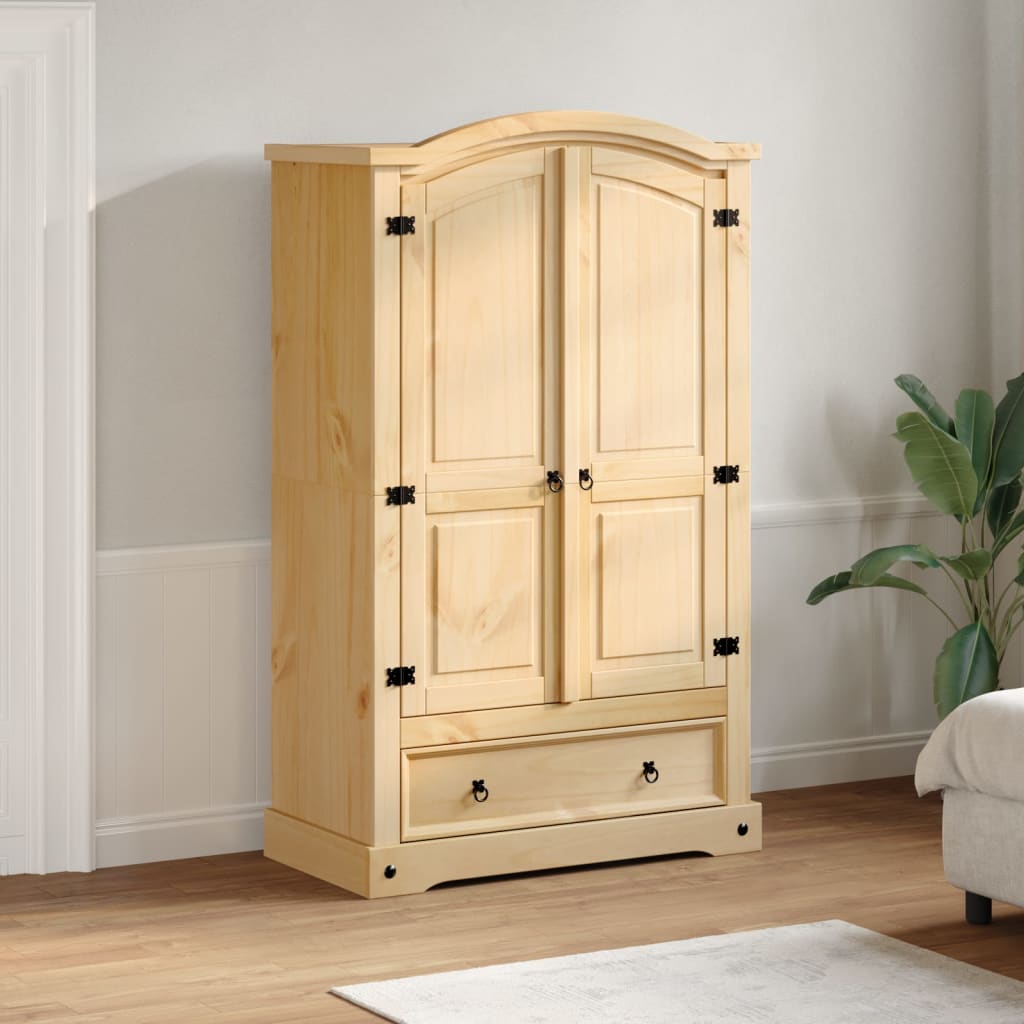 Kleiderschrank „Corona“ 101x52x170 cm Massivholz Kiefer