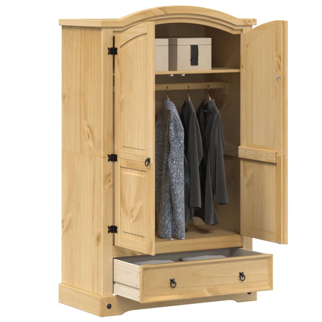 Kleiderschrank „Corona“ 101x52x170 cm Massivholz Kiefer