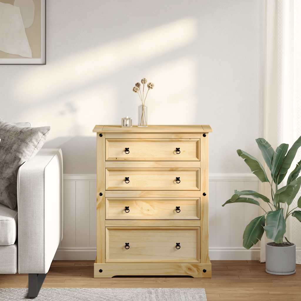 Kommode Corona 92x48x114 cm Massivholz Kiefer