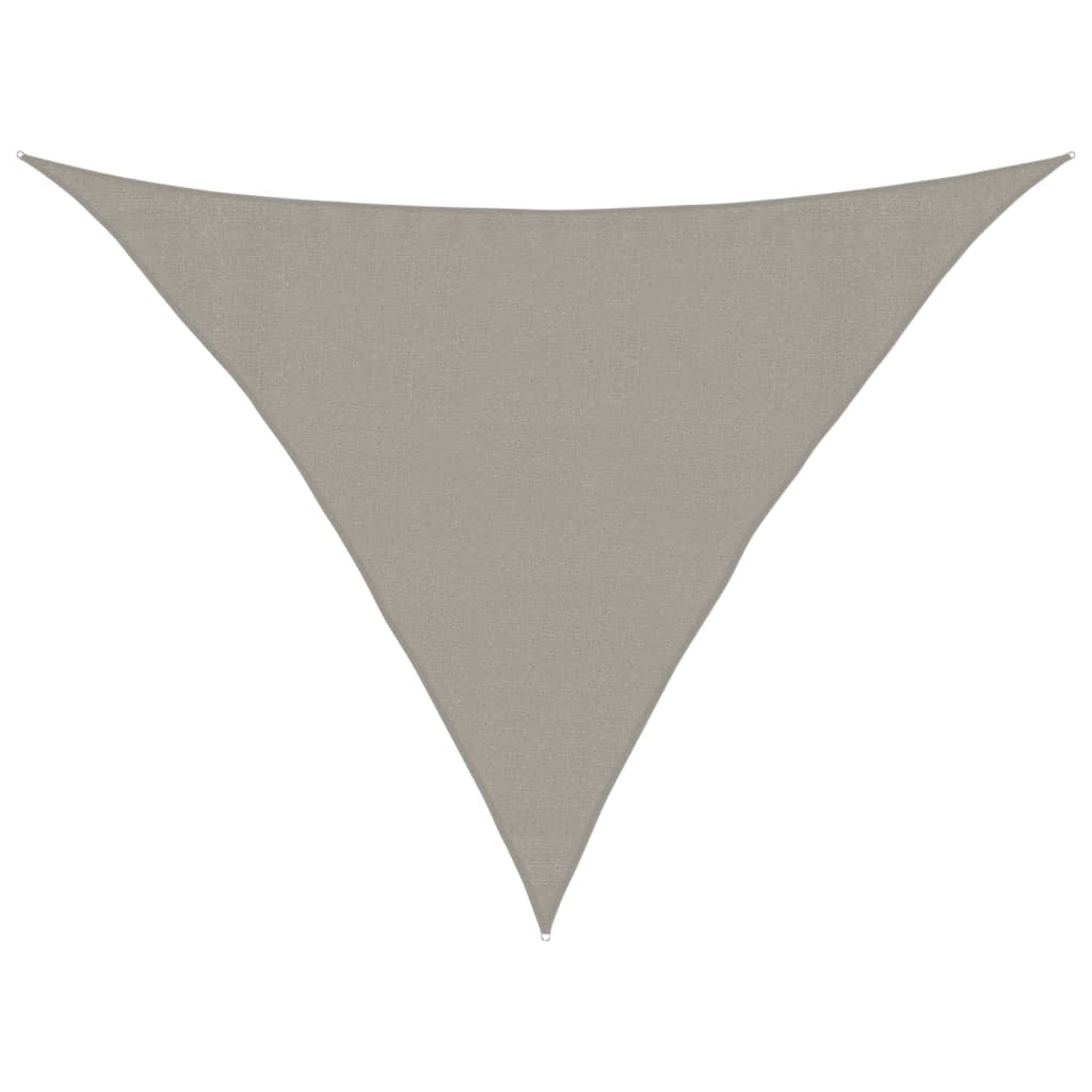 Sonnensegel 160 g/m² Dreieckig Hellgrau 3,5x3,5x4,9 m HDPE