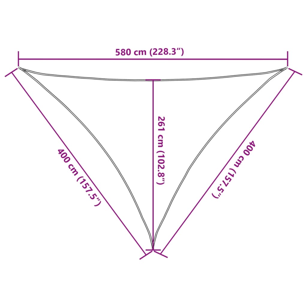 Sonnensegel 160 g/m² Dreieckig Hellgrau 4x4x5,8 m HDPE