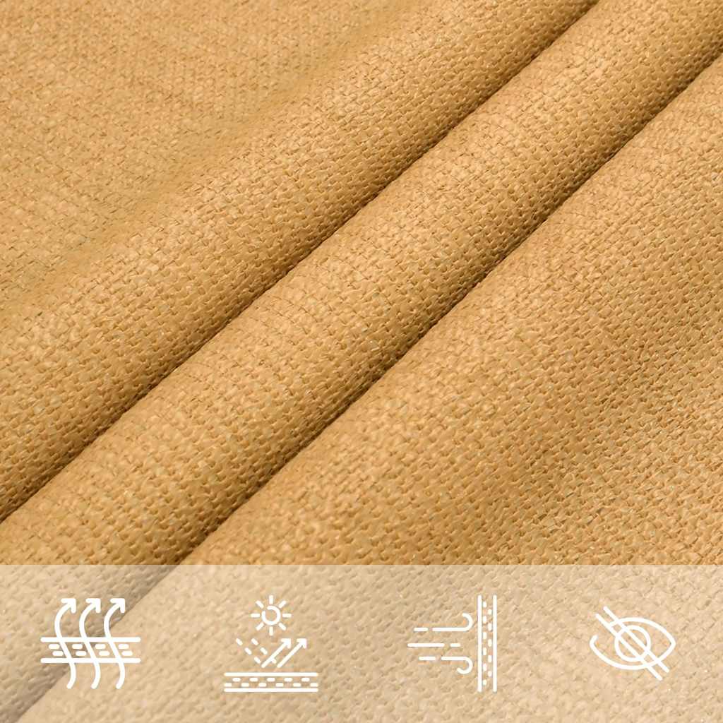 Sonnensegel 160 g/m² Dreieckig Sandfarben 2,5x2,5x3,5 m HDPE