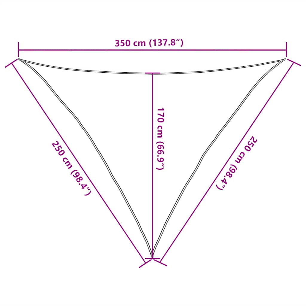 Sonnensegel 160 g/m² Dreieckig Sandfarben 2,5x2,5x3,5 m HDPE