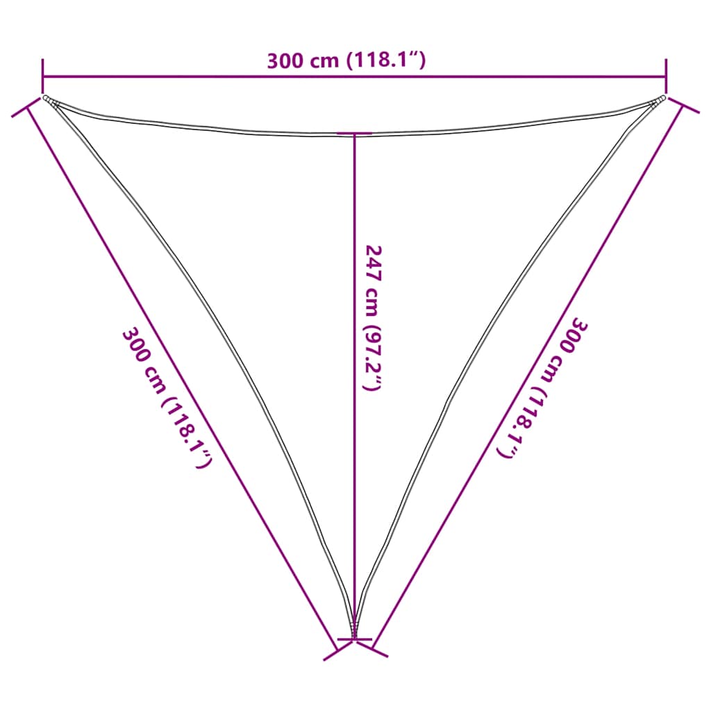 Sonnensegel 160 g/m² Dreieckig Sandfarben 3x3x3 m HDPE
