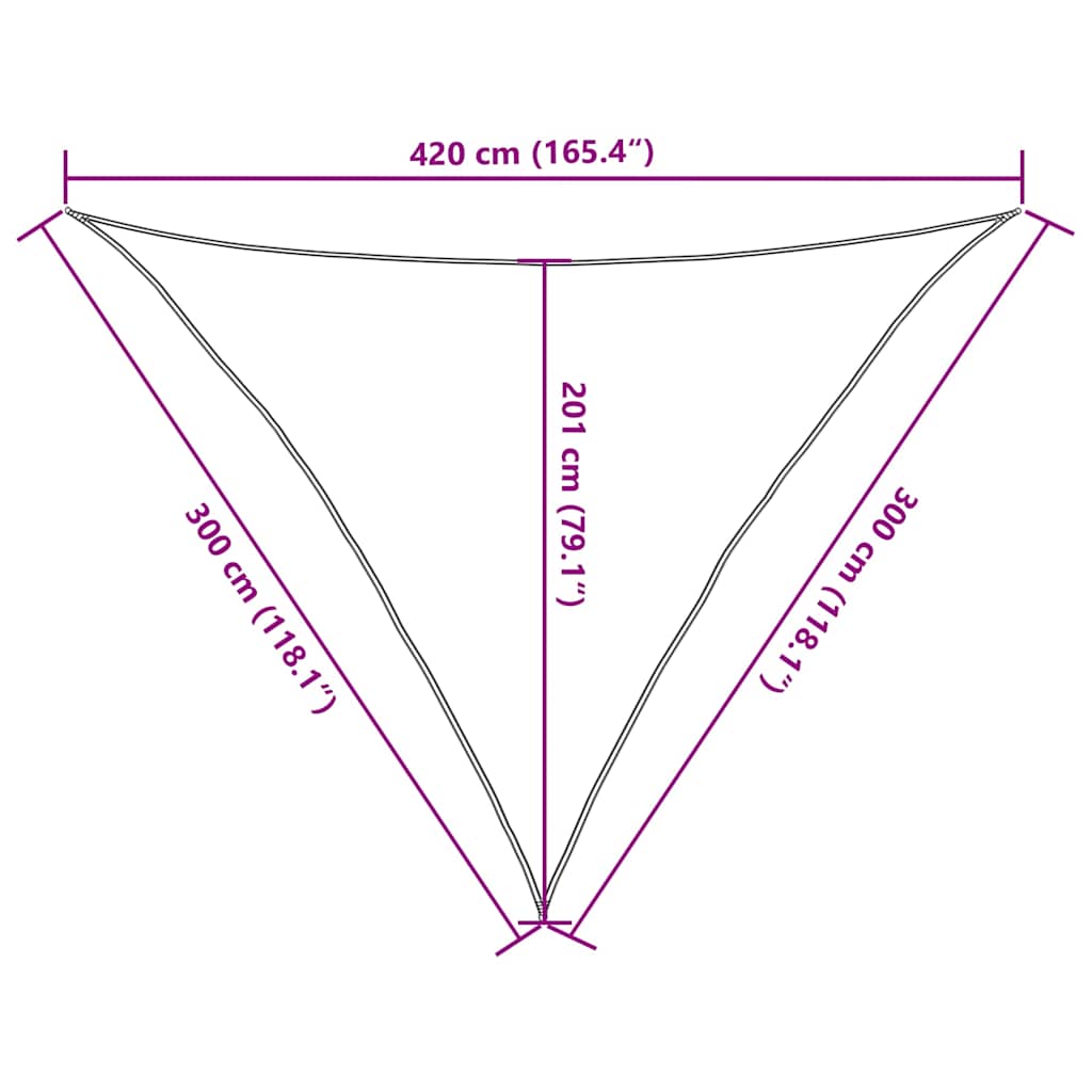 Sonnensegel 160 g/m² Dreieckig Sandfarben 3x3x4,2 m HDPE