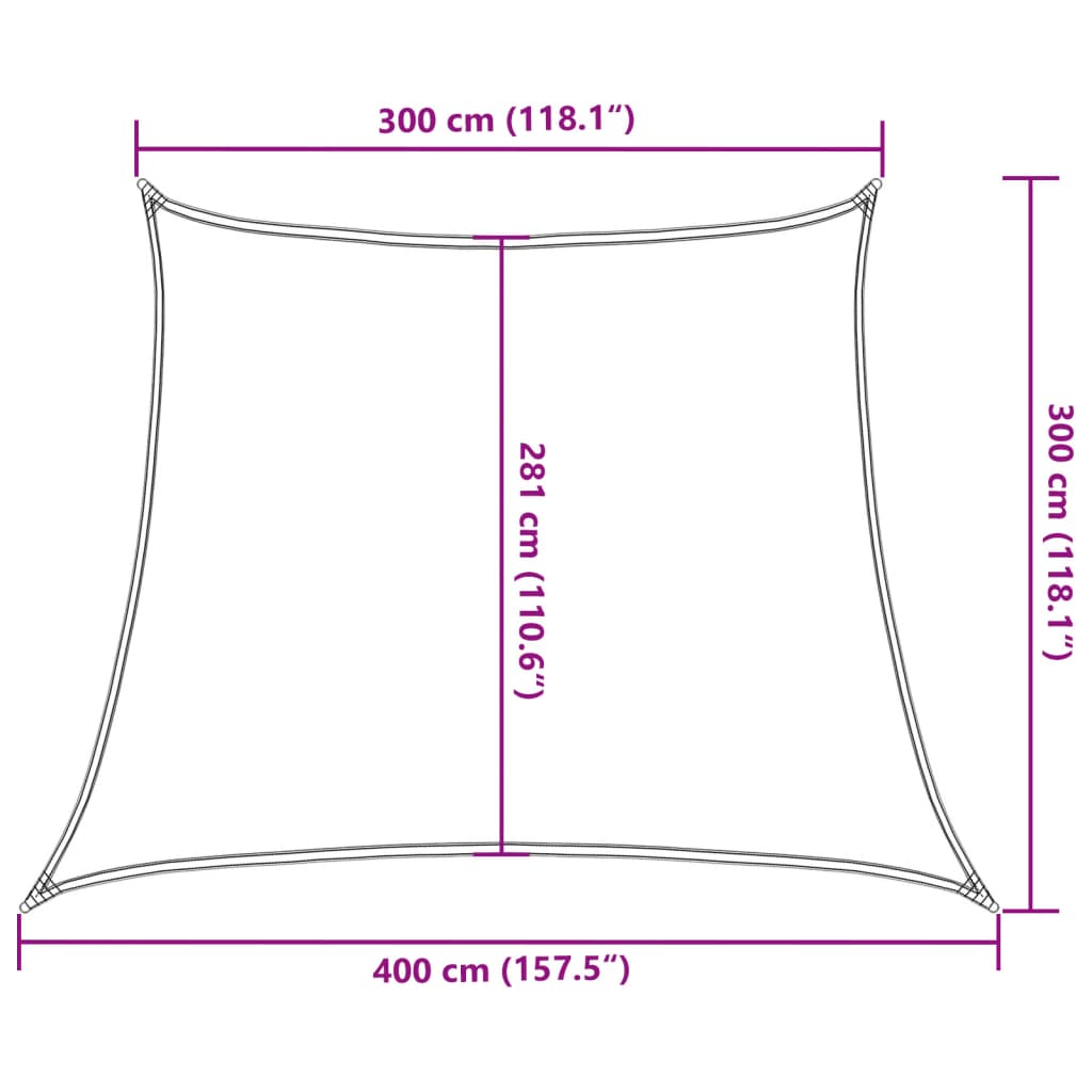 Sonnensegel 160 g/m² Trapez Hellgrau 3/4x3 m HDPE