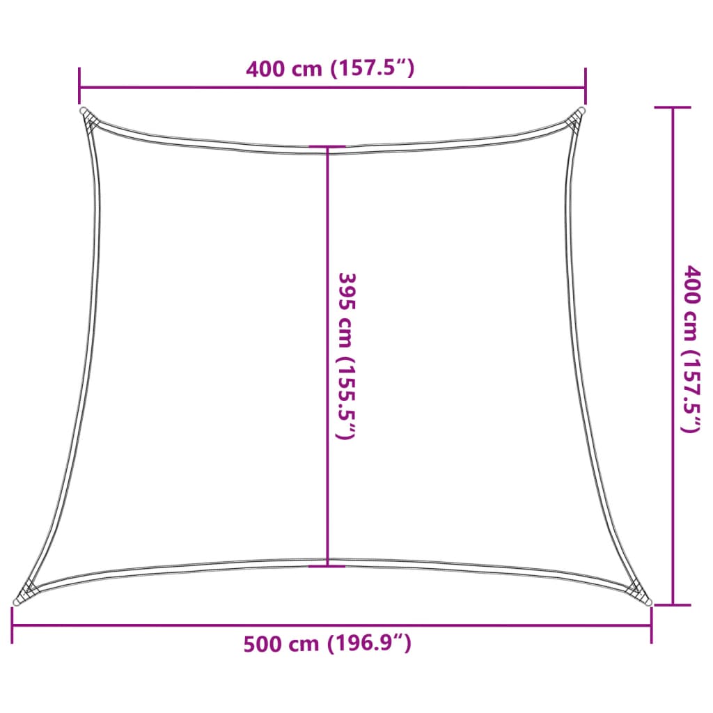 Sonnensegel 160 g/m² Trapez Hellgrau 4/5x4 m HDPE