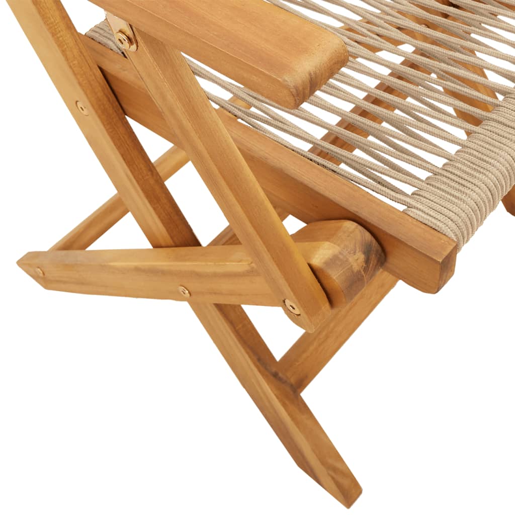 Gartenstühle 8 Stk. Klappbar Beige Massivholz Akazie