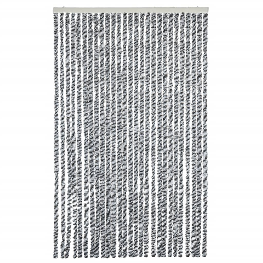 Fliegenvorhang Grau, Schwarz und Weiß 118x220 cm Chenille