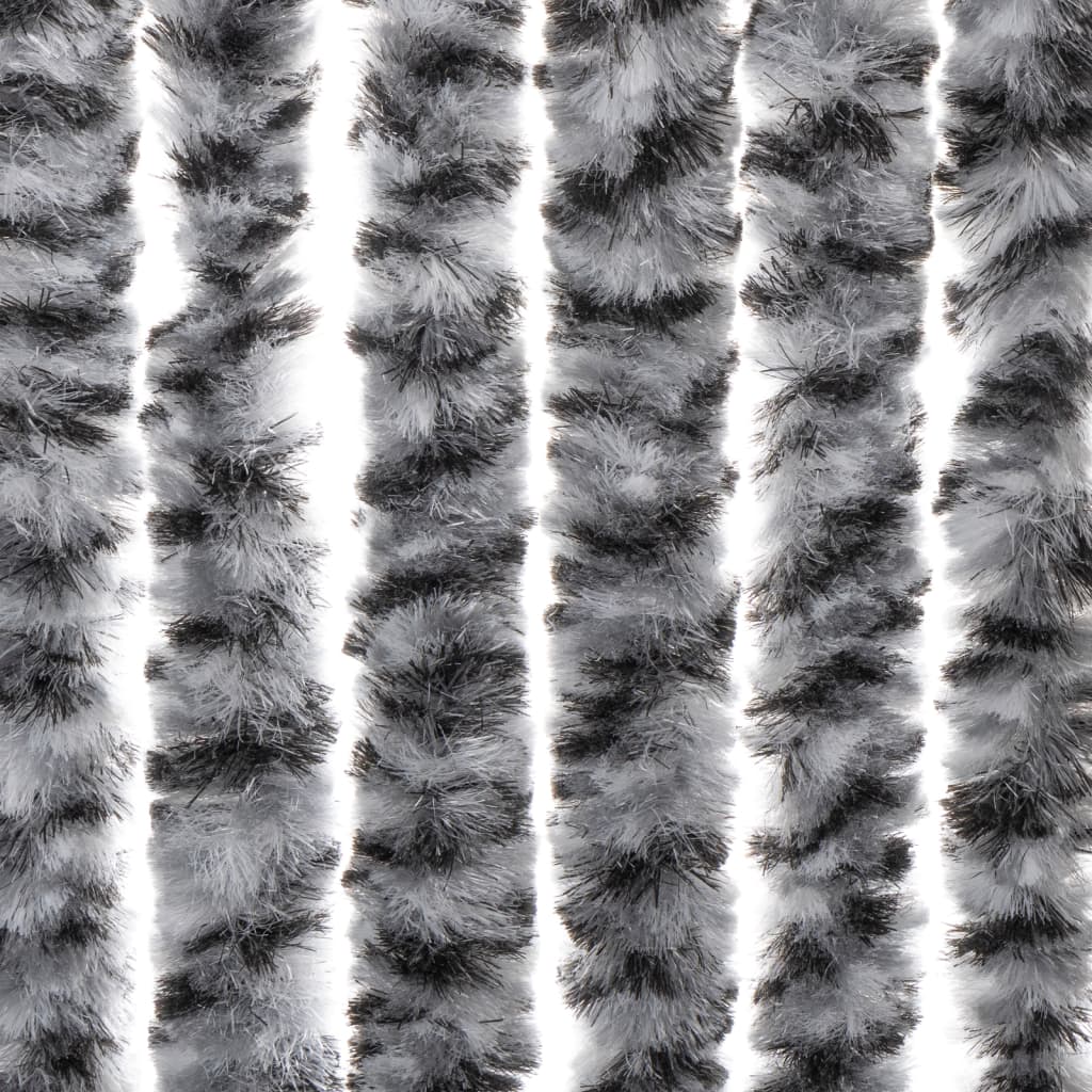 Fliegenvorhang Grau, Schwarz und Weiß 118x220 cm Chenille
