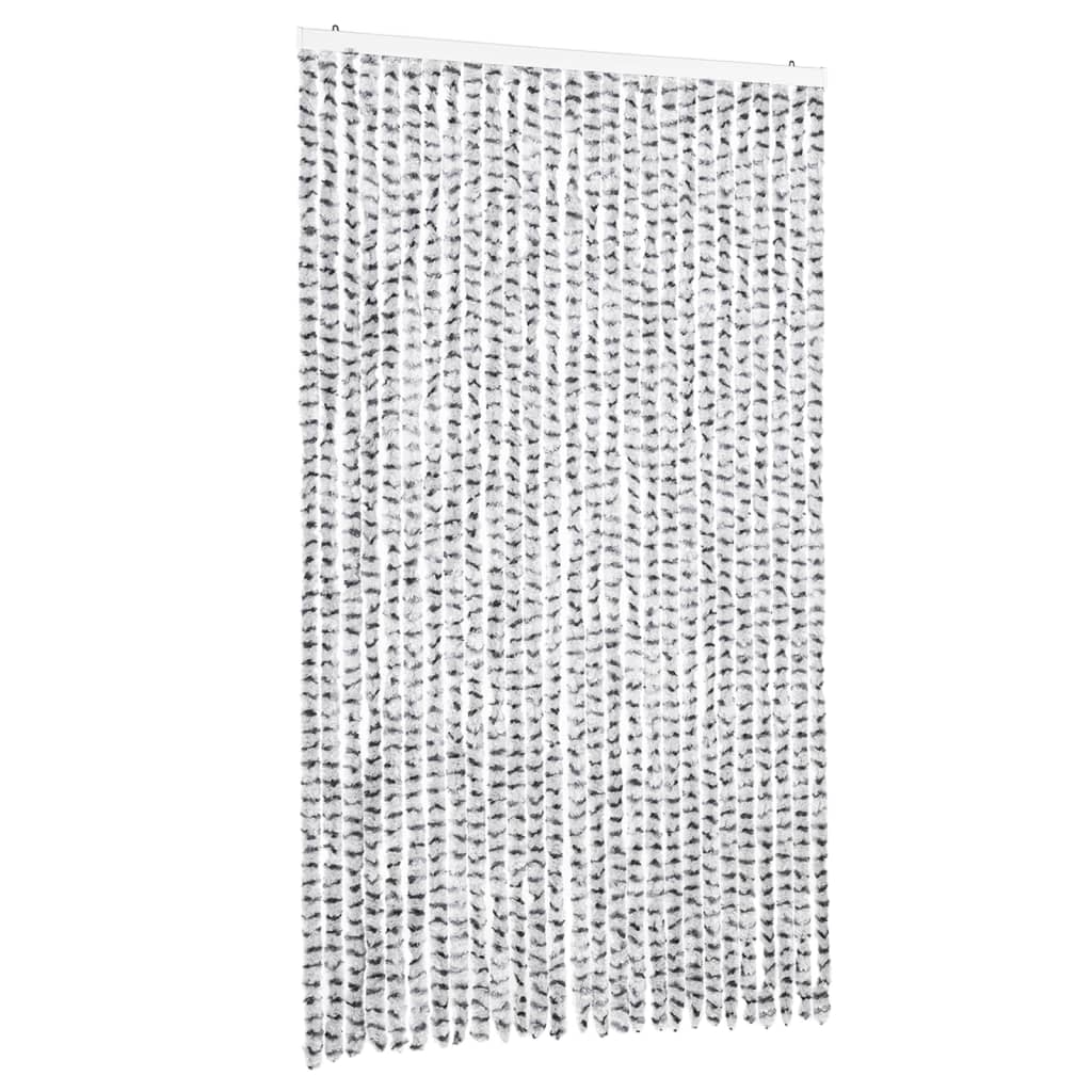 Fliegenvorhang Hellgrau und Dunkelgrau 118x220 cm Chenille