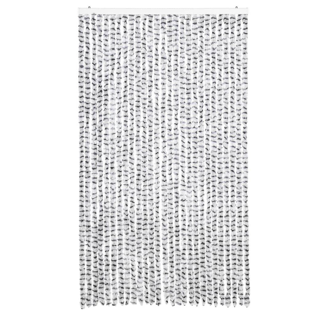 Fliegenvorhang Hellgrau und Dunkelgrau 118x220 cm Chenille