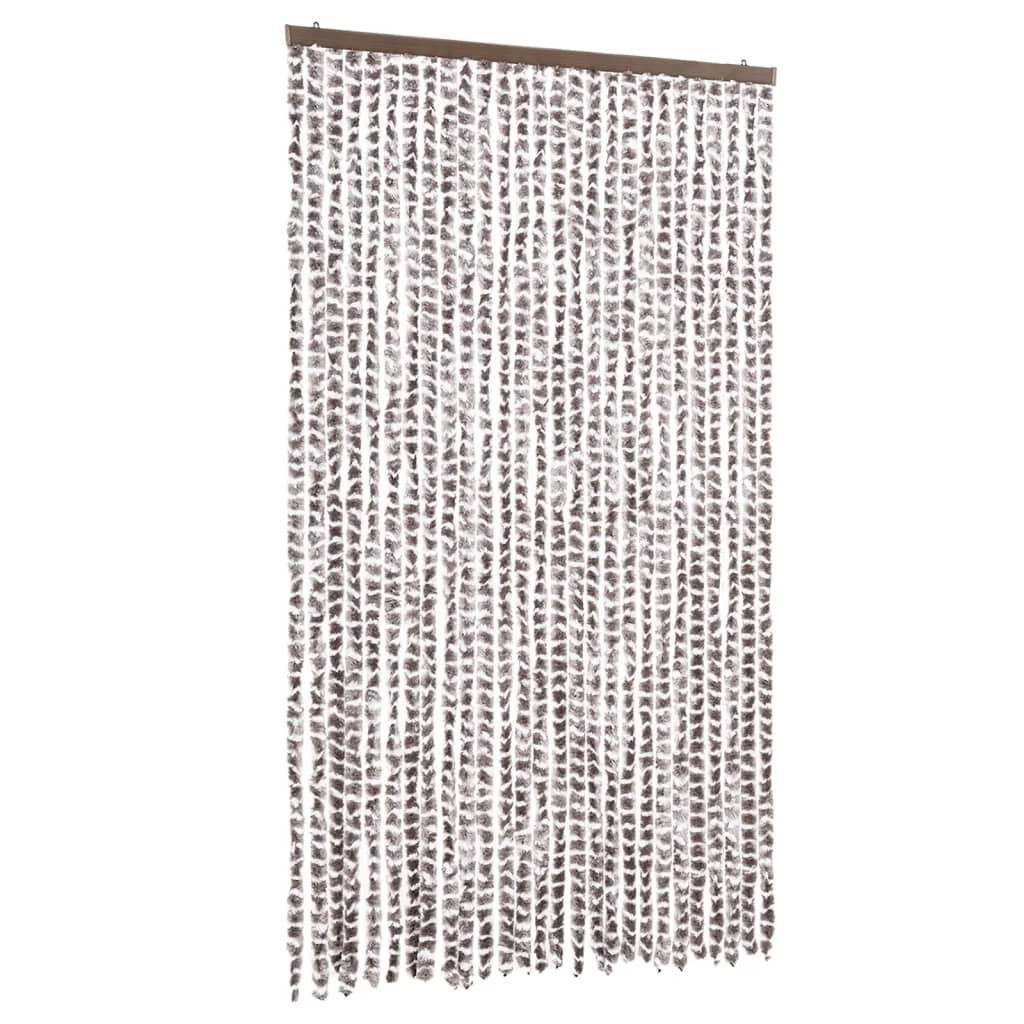 Fliegenvorhang Taupe und Weiß 118x220 cm Chenille