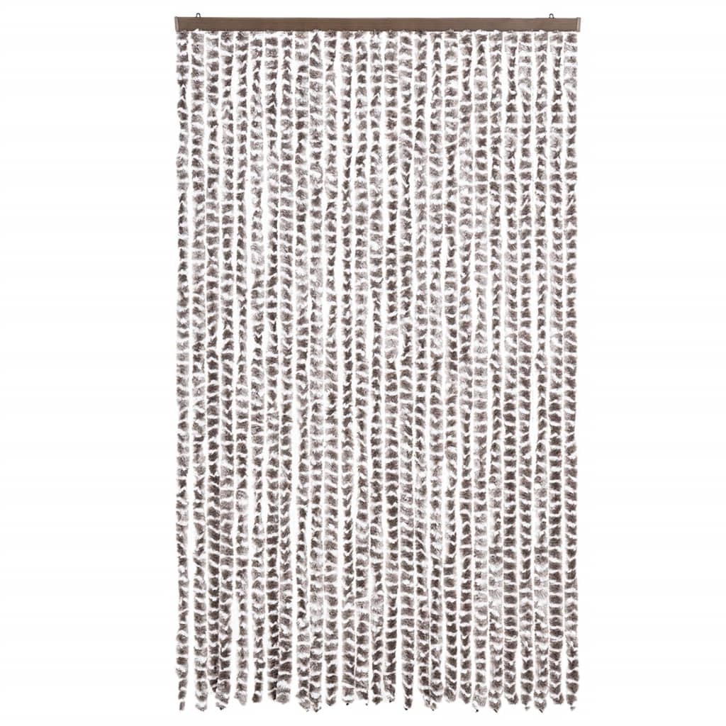 Fliegenvorhang Taupe und Weiß 118x220 cm Chenille