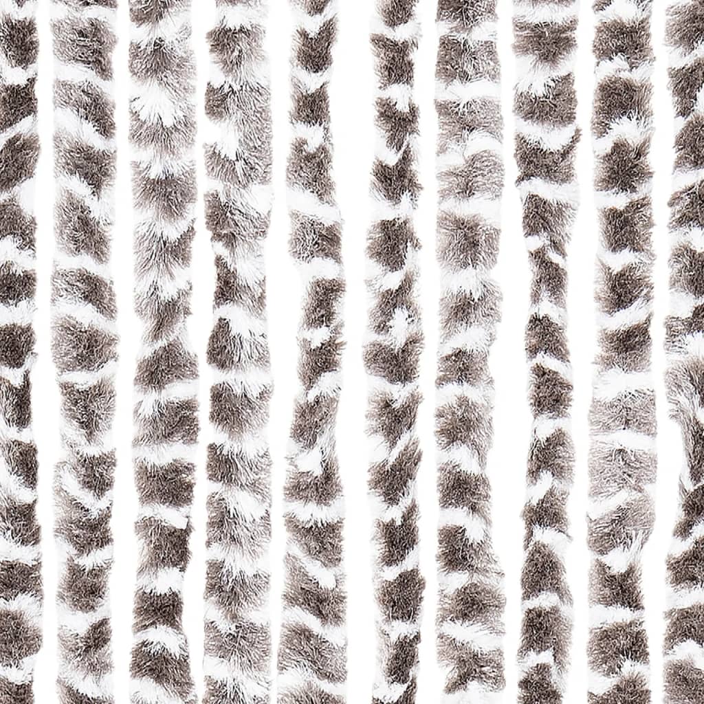 Fliegenvorhang Taupe und Weiß 118x220 cm Chenille