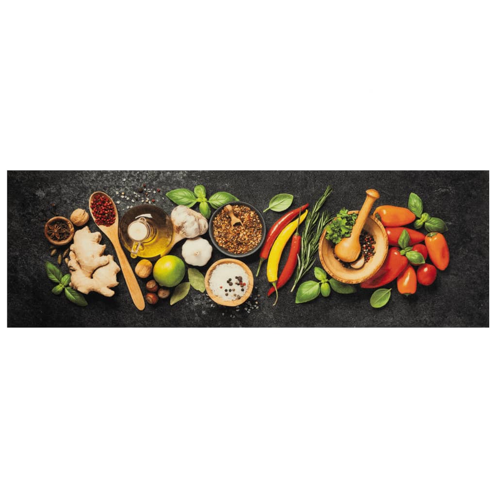 Küchenteppich Waschbar Gewürze 60x180 cm Samt