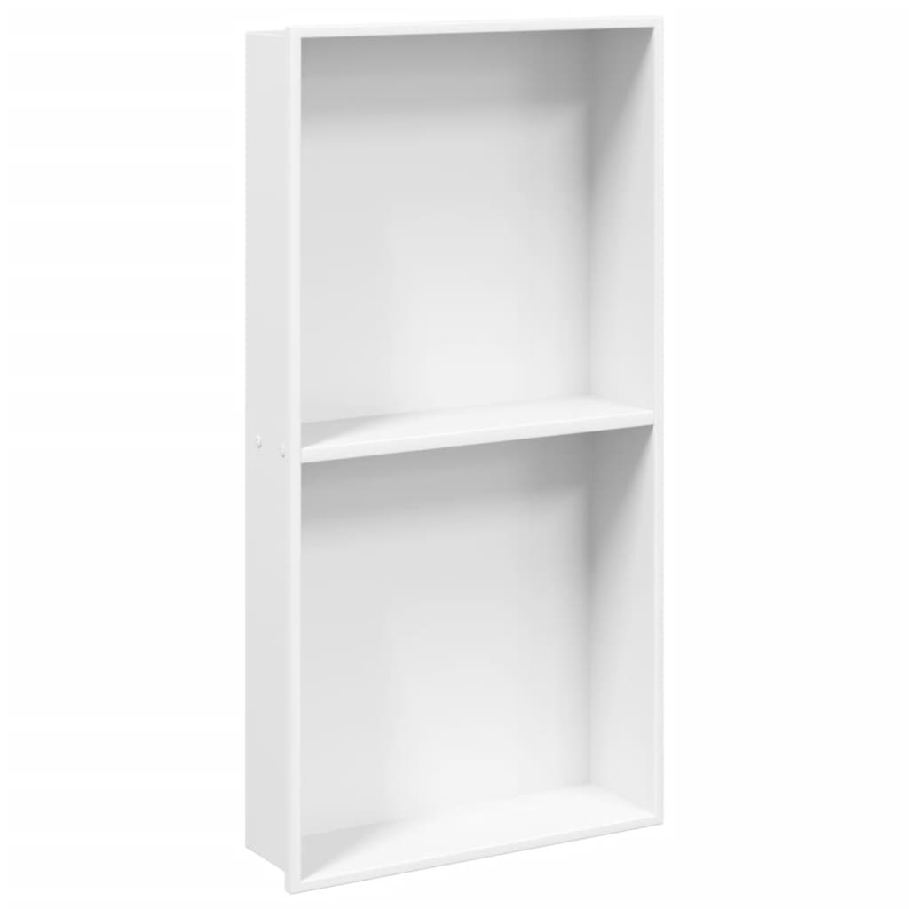 Duschnische Mattweiß 32x62x9 cm Edelstahl