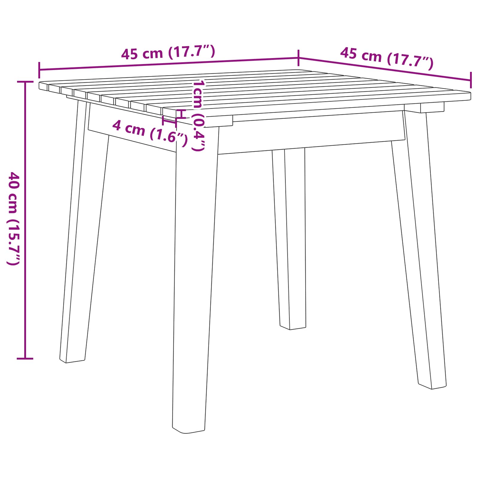 Gartenstühle mit Tisch 3 pcs Schwarz Massivholz Akazie