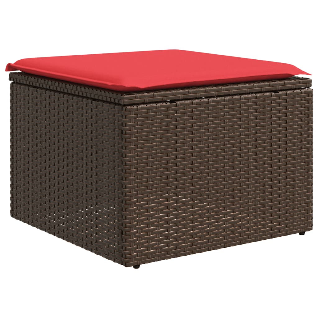 6-teiliges Gartensofa-Set mit Kissen, braun, Polyrattan