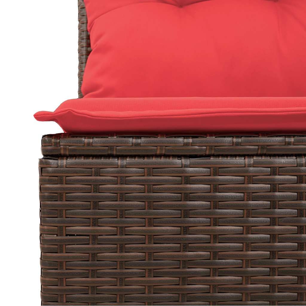 6-teiliges Gartensofa-Set mit Kissen, braun, Polyrattan
