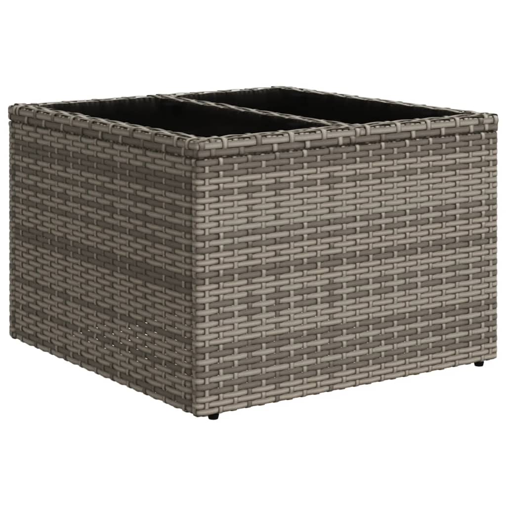 7-teiliges Gartensofa-Set mit Kissen, grau, Polyrattan