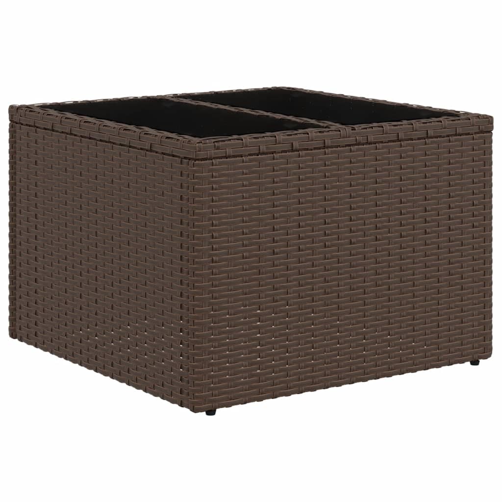 13-teiliges Gartensofa-Set mit Kissen, braun, Polyrattan