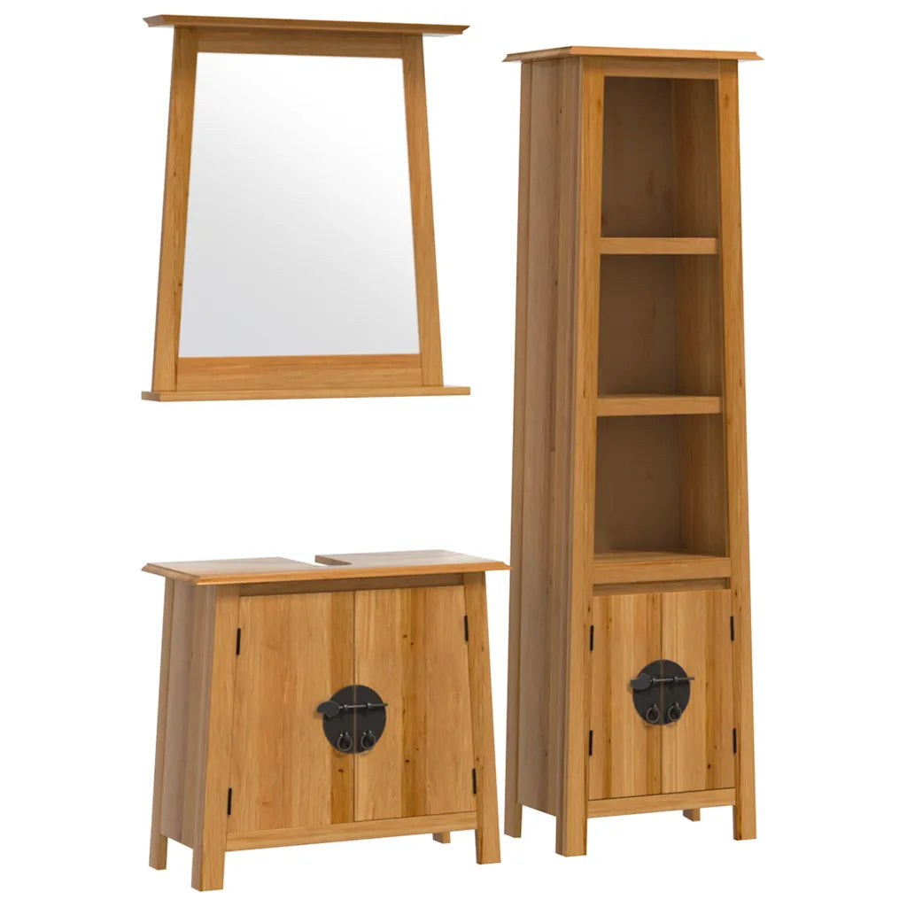 Badmöbel-Set 3-teilig aus massivem Kiefernholz