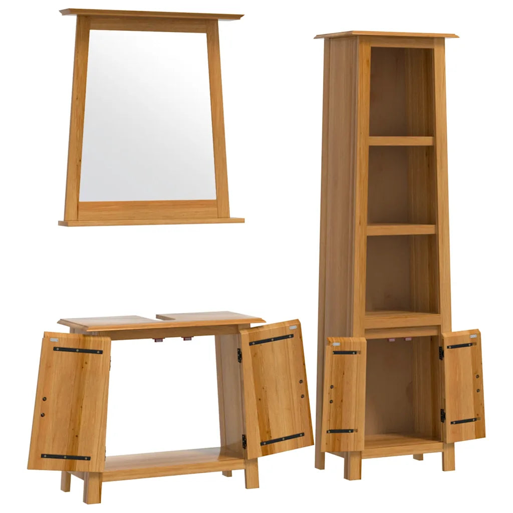Badmöbel-Set 3-teilig aus massivem Kiefernholz