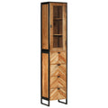 Badschrank 40x27x190 cm Eisen und Massivholz Akazie