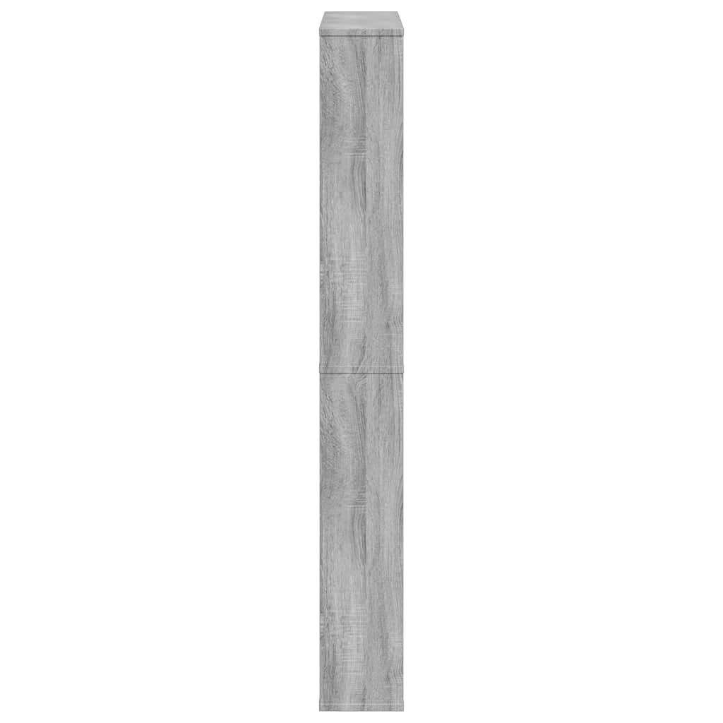 Schuhschrank mit Spiegel 4 Fächer Grau Sonoma 63x17x134 cm