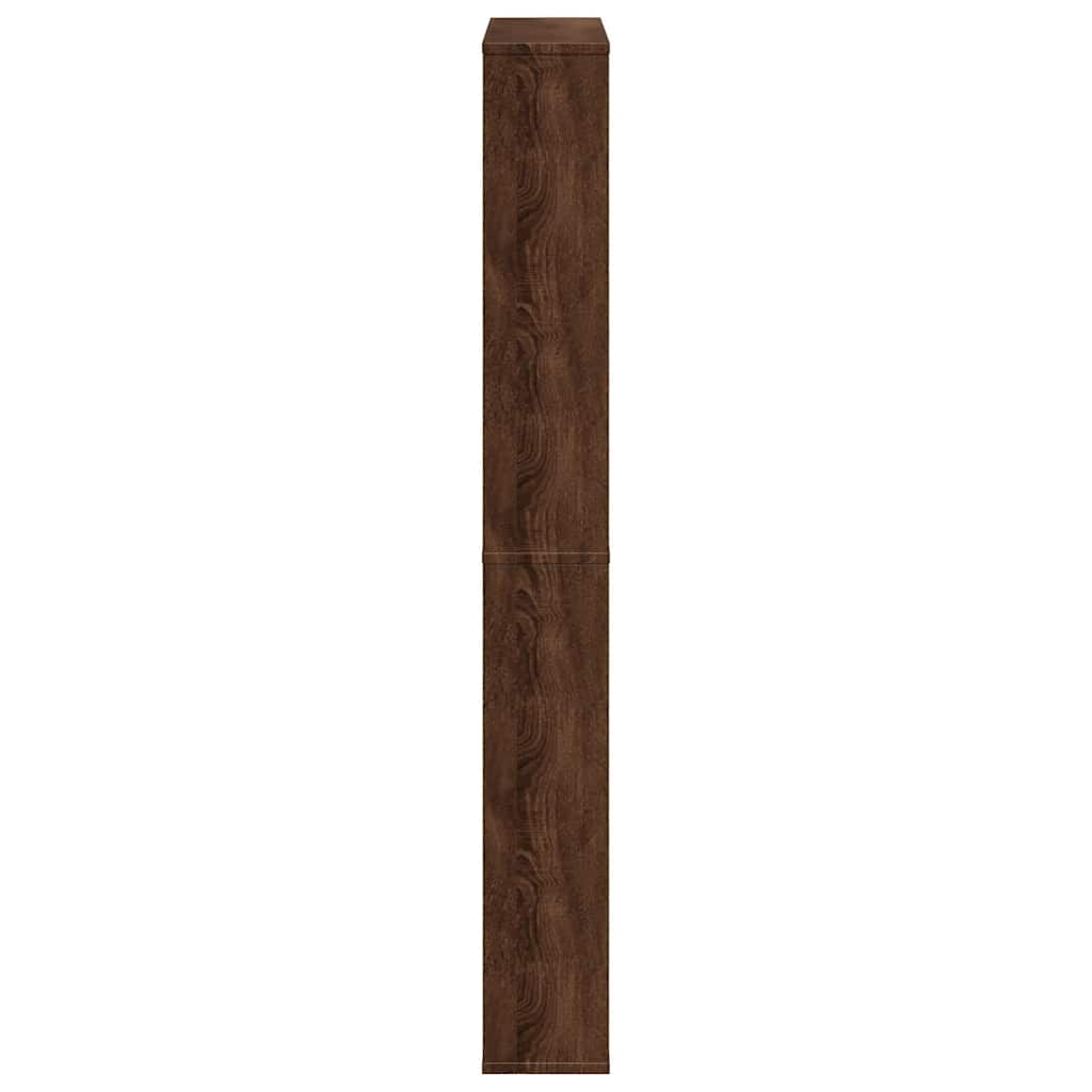 Schuhschrank mit Spiegel 4 Fächer Braun Eiche-Optik 63x17x134cm