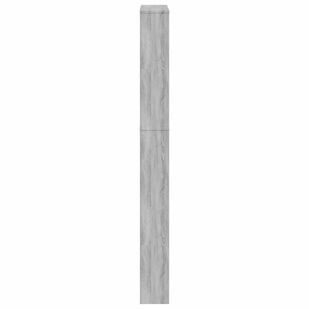 Schuhschrank mit Spiegel 5 Fächer Grau Sonoma 63x17x169,5 cm