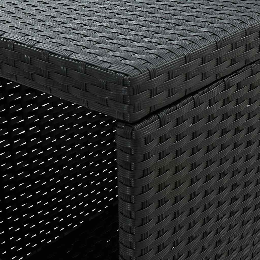 5-tlg. Gartenbar-Set mit Kissen Schwarz Poly Rattan