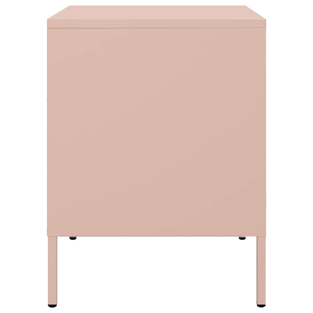 Nachttische 2 Stk. Rosa 36x39x50,5 cm Stahl