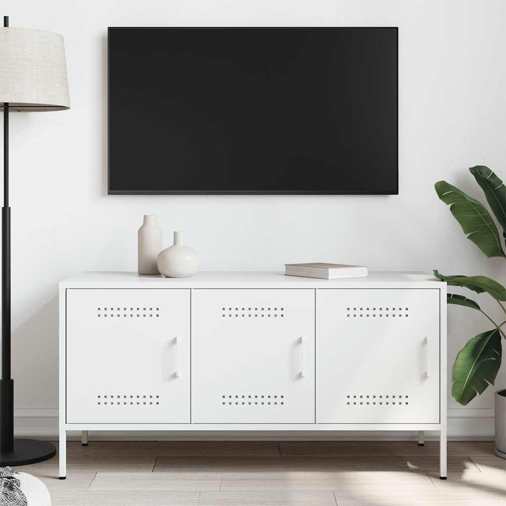 TV-Schrank Weiß 100,5x39x50,5 cm Stahl