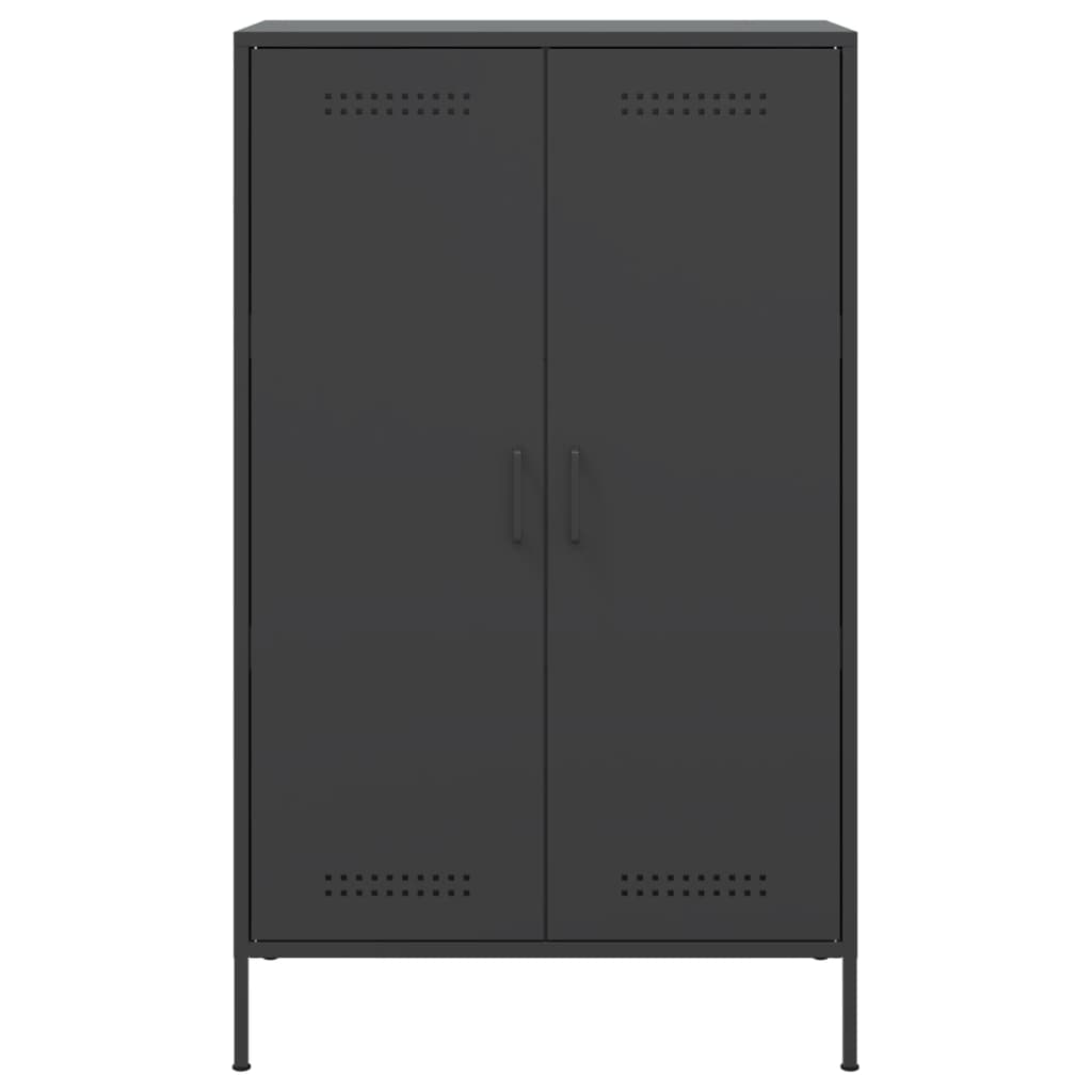 Highboard Schwarz 68x39x113 cm Stahl